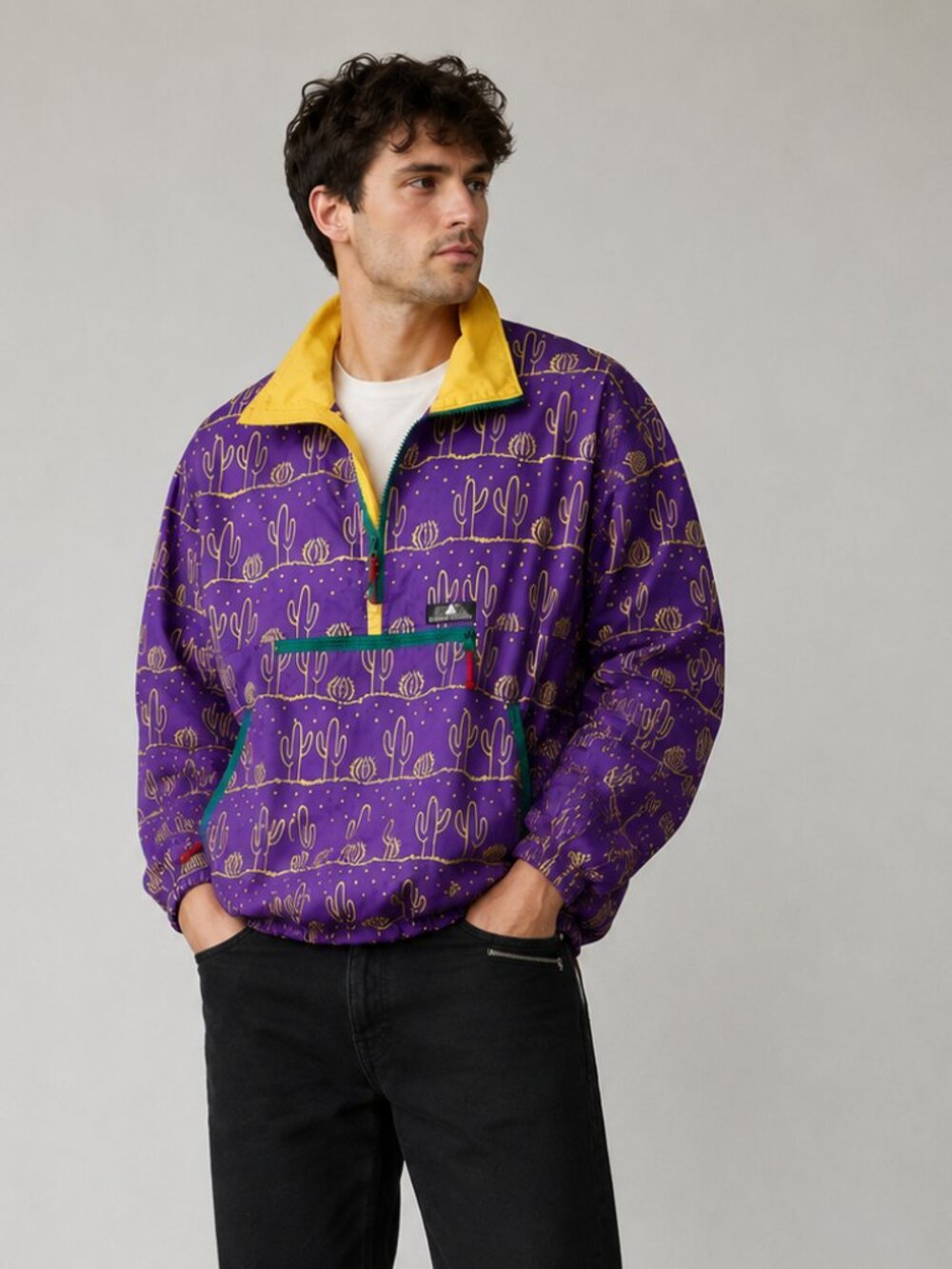 Vintage High Sierra 90s Cactus Desert Windbreaker Jacket Size Large